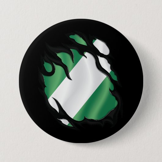 Badge Rond 7,6 Cm Nigeria déchiré (Devant)