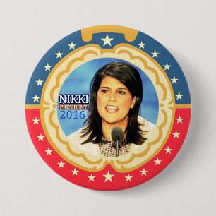 Badge Rond 7,6 Cm Nikki Haley pour le président 2016