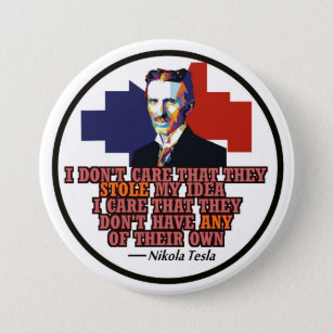 Badge Rond 7,6 Cm Nikola Tesla