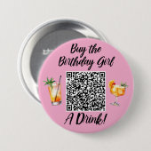 Badge Rond 7,6 Cm N'importe quel âge Acheter l'anniversaire Fille A  (Devant & derrière)