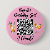 Badge Rond 7,6 Cm N'importe quel âge Acheter l'anniversaire Fille A  (Devant)