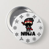 Badge Rond 7,6 Cm Ninja Boy (Devant & derrière)