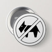 Badge Rond 7,6 Cm No Dogs Allowed Bold Black and White Symbol (Devant & derrière)