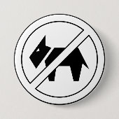 Badge Rond 7,6 Cm No Dogs Allowed Bold Black and White Symbol (Devant)