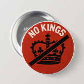 Badge Rond 7,6 Cm No Kings Protest Symbol (Devant & derrière)