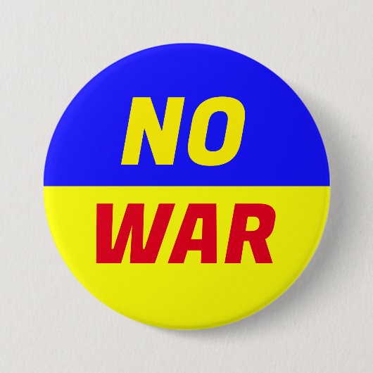 Badge Rond 7,6 Cm NO WAR Button (Devant)
