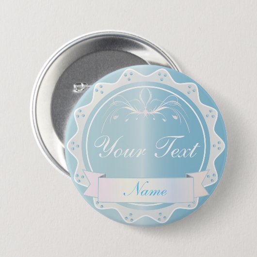 Badge Rond 7,6 Cm Noce bleu-clair (Devant & derrière)