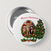 Badge Rond 7,6 Cm Noël des Chats (Devant & derrière)