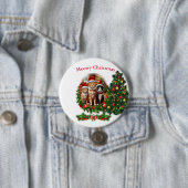 Badge Rond 7,6 Cm Noël des Chats (En situation)