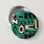 Badge Rond 7,6 Cm Noel Green (Devant & derrière)