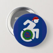 Badge Rond 7,6 Cm Noël Handicapé (Devant & derrière)