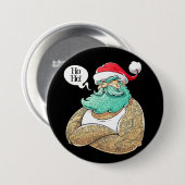 Badge Rond 7,6 Cm Noël Hipsta Santa Claus (Devant & derrière)