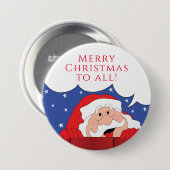 Badge Rond 7,6 Cm Noël Père Noël dit rond (Devant & derrière)