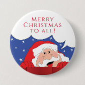 Badge Rond 7,6 Cm Noël Père Noël dit rond (Devant)