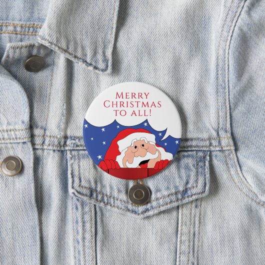 Badge Rond 7,6 Cm Noël Père Noël dit rond (En situation)