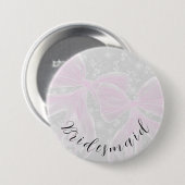 Badge Rond 7,6 Cm Nœuds papillon roses transparents coquettes - Demo (Devant & derrière)