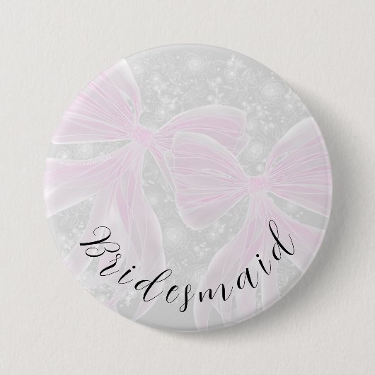 Badge Rond 7,6 Cm Nœuds papillon roses transparents coquettes - Demo (Devant)