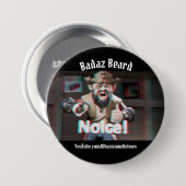 Badge Rond 7,6 Cm Noice ! Badaz Beard 3D (Devant & derrière)