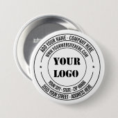 Badge Rond 7,6 Cm Nom d'adresse du logo personnalisé Site Web Design (Devant & derrière)