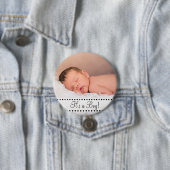 Badge Rond 7,6 Cm Nom de bébé et jaune d'aimant de photo (En situation)