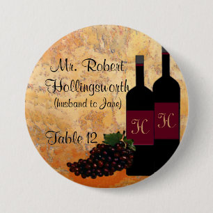 Badge Rond 7,6 Cm Nom de bouteille de vin et nombre de Tableau