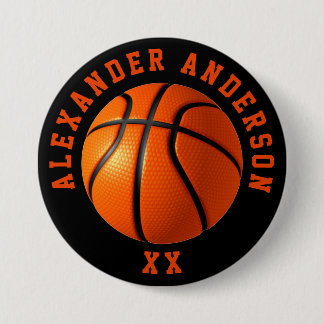 Badge Rond 7,6 Cm Nom du basket-ball et Jersey Personnaliser