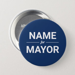 Badge Rond 7,6 Cm Nom personnalisé du maire Couleurs personnalisées 