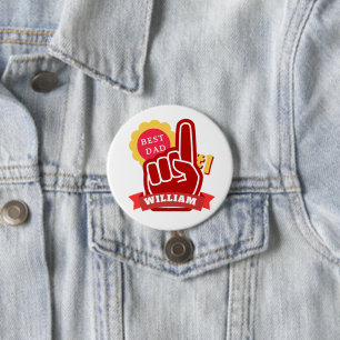 Badge Rond 7,6 Cm Nom personnalisé n°1 Meilleur Papa Fête des Pères 