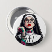 Badge Rond 7,6 Cm Nonne Button (Devant & derrière)