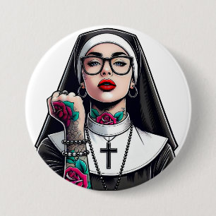 Badge Rond 7,6 Cm Nonne Button