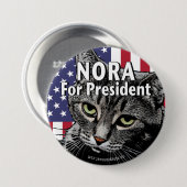 Badge Rond 7,6 Cm Nora pour le Président Button #7 (Devant & derrière)