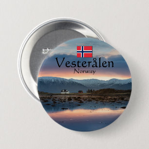 Badge Rond 7,6 Cm Norvège Vesteralen Souvenir