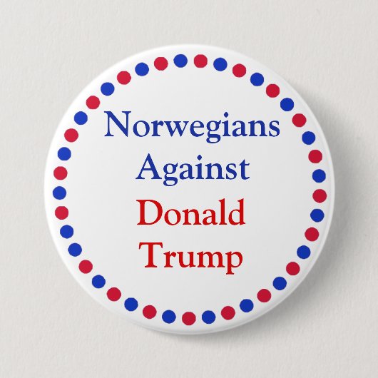 Badge Rond 7,6 Cm Norvégiens contre Donald Trump Button (Devant)