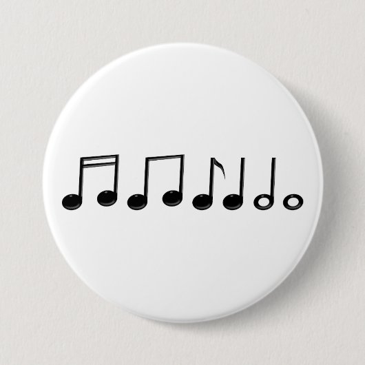 Badge Rond 7,6 Cm Notes musicales (Devant)