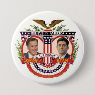 Badge Rond 7,6 Cm Notre choix : Romney/Ryan