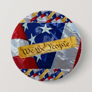 Badge Rond 7,6 Cm Nous Le Peuple Drapeau Américain