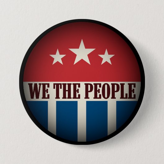 Badge Rond 7,6 Cm Nous le Peuple Rétro (Devant)