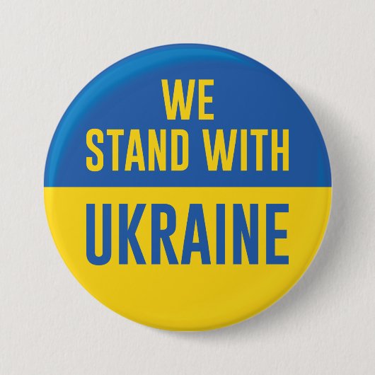 Badge Rond 7,6 Cm Nous Sommes Avec L'Ukraine (Devant)