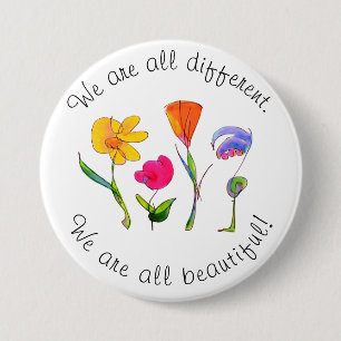 Badge Rond 7,6 Cm Nous sommes tous différents et la magnifique diver