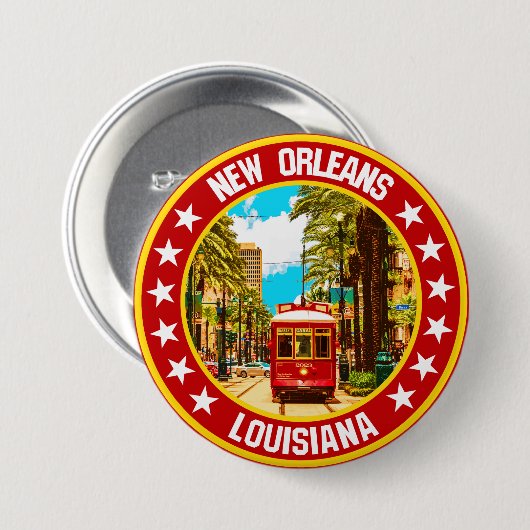 Badge Rond 7,6 Cm Nouvelle-Orléans (Devant & derrière)