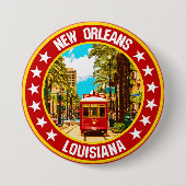 Badge Rond 7,6 Cm Nouvelle-Orléans (Devant)