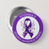 Badge Rond 7,6 Cm November is Epilepsy Awareness Month (Devant & derrière)