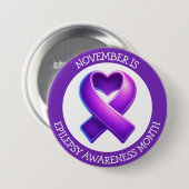 Badge Rond 7,6 Cm November is Epilepsy Awareness Month (Devant & derrière)