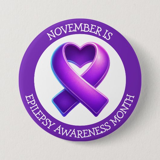 Badge Rond 7,6 Cm November is Epilepsy Awareness Month (Devant)