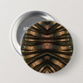 Badge Rond 7,6 Cm ~ Nuances Vert Brown ~ Bouton (Devant & derrière)