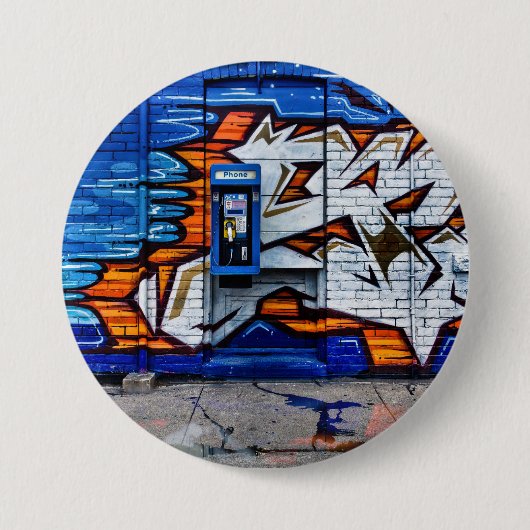 Badge Rond 7,6 Cm Numéro de cabine de téléphone 12 - Réflexion de la (Devant)