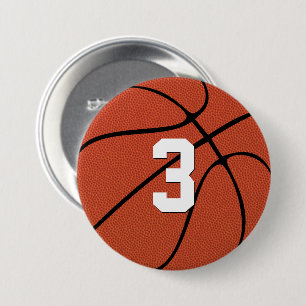 Badge Rond 7,6 Cm Numéro ou lettres de maillot du joueur de basket-b
