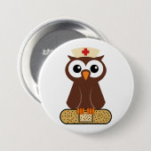 Badge Rond 7,6 Cm Nurse Owl (w/bandaid) (Devant & derrière)