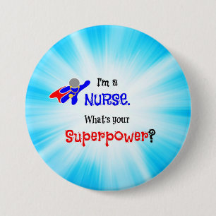 Badge Rond 7,6 Cm Nurse Superhero