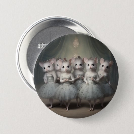 Badge Rond 7,6 Cm Nutcracker Ballet Fashion-Mice (Devant & derrière)